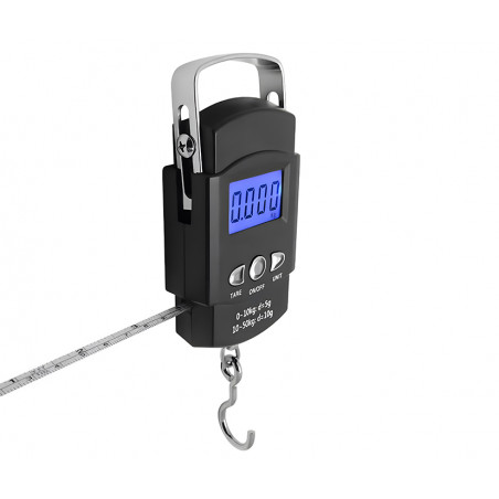 Digitale Angelwaage Kofferwaage Gepäckwaage Reisewaage Handwaage bis 50 kg mit Zentimetermaß bis 100 cm, HDWR wagPRO-H50D