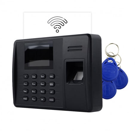 Set - Zeiterfassungssystem TimeLok-200NWEP + WLAN, WEB, P2P + 15 Stück Schlüsselanhänger HD-RKF07-15