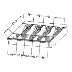 Kassenschublade mit 5 Münzfächern und 4 Scheinfächern, 24 V, Kasse für Gastronomie und Einzelhandel HDWR HD-KER33