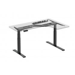 Elektrisch höhenverstellbarer Eckschreibtisch in braun, L-förmiger Schreibtisch Memory-Steuerung HDWR deskTOP-23