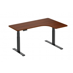 Elektrisch höhenverstellbarer Eckschreibtisch in braun, L-förmiger Schreibtisch Memory-Steuerung HDWR deskTOP-23
