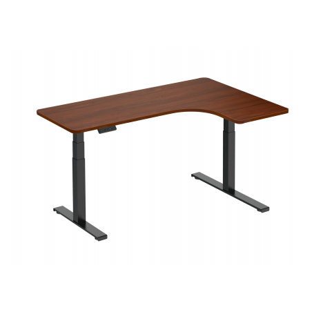 Elektrisch höhenverstellbarer Eckschreibtisch in braun, L-förmiger Schreibtisch Memory-Steuerung HDWR deskTOP-23