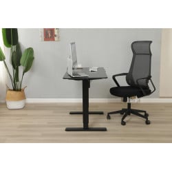 Schreibtisch mit elektrischer Höhenverstellung für Computer, Elektrischer Sitz- & Stehtisch mit Tischplatte HDWR deskTOP-21