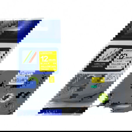 Gelbes Band mit selbstklebenden Etiketten für den Etikettierer TapeMate-12BY8