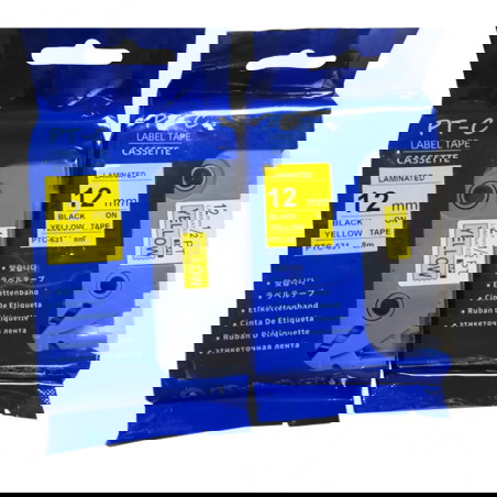 Gelbe selbstklebende Aufkleber für Etikettiermaschinen für eigenen Druck TapeMate-12BY8A