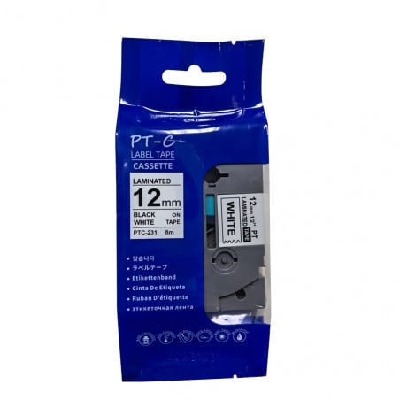 Weiße Schrumpfschläuche auf Rolle für Etikettiergerät 8 mm x 2,5 m TapeMate-12BW8