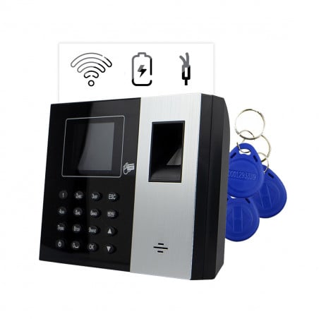 Set Zeiterfassungssystem TimeLok-300NWEPBI + 10 Stück RFID Schlüsselanhängern 13,56 MHz HD-RKF22-10