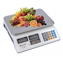 Elektronische Ladenwaage wagPRO S40 mit Obst und Gemüse auf der Wiegefläche