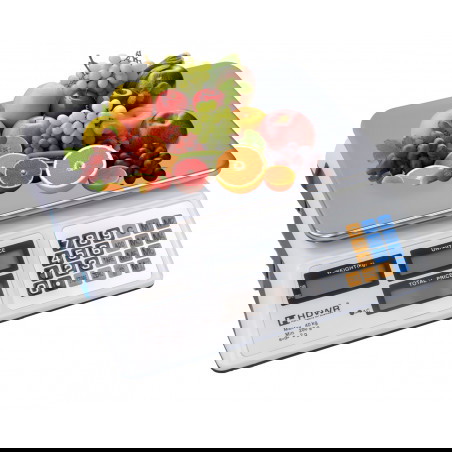 Elektronische Ladenwaage wagPRO S40 mit Obst und Gemüse auf der Wiegefläche