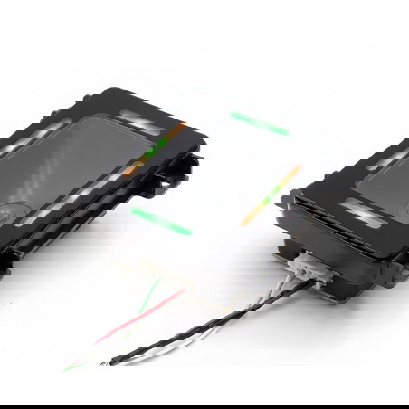 HD-SM820 Scannermodul mit LEDs und Anschlusskabel – schräge Vorderansicht