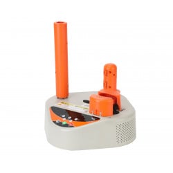 AirPack-100 Maschine – seitliche Ansicht mit Einzugsrollen