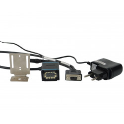 HD650 Scanner mit RS232-Stecker und Montagemöglichkeiten – Komplettset-Kabelansicht