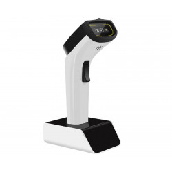 HD8100-RF Barcode-Scanner auf schwarzer Dockingstation