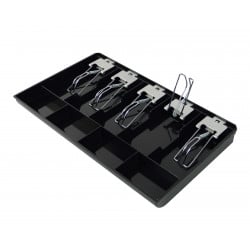 InsertTill-405 von schräg oben – organisierte Geldaufbewahrung mit Federspannern