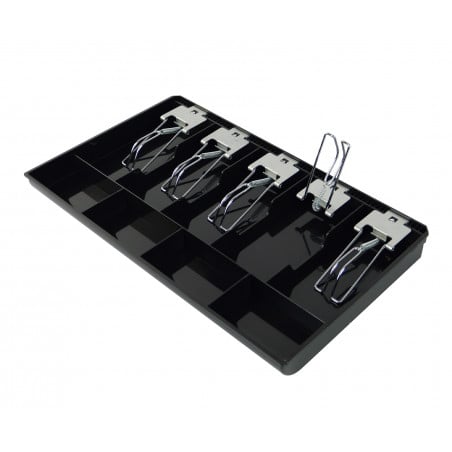 InsertTill-405 von schräg oben – organisierte Geldaufbewahrung mit Federspannern