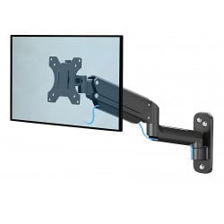 Monitor an schwarzer Wandhalterung SolidHand-CGW01 befestigt – Seitenansicht