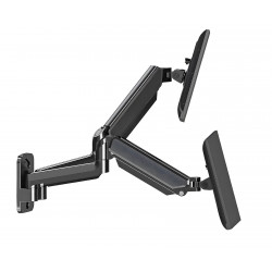 Wandhalterung für zwei Monitore mit Gasdruckfeder – Vorderansicht