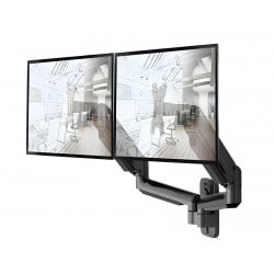 Zwei Monitore an der Wandhalterung SolidHand-CS02U montiert