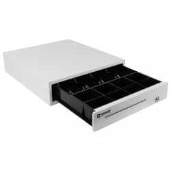 Geöffnete Kassenschublade mit Fächern für Münzen und Banknoten – HDWR HD-KER35W