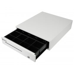 HDWR Kassenschublade geöffnet – seitlicher Blick auf die Münzfächer