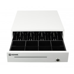 Geöffnete Kassenschublade HD-KR35W mit 4 Banknoten- und 8 Münzfächern