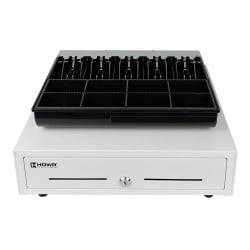 Kassenschublade HD-KR41W geöffnet, Ansicht von oben auf die Fächer