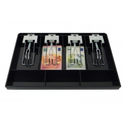 Geldablage mit Münz- und Banknotenfächern, geeignet für Einzelhandel und Büro