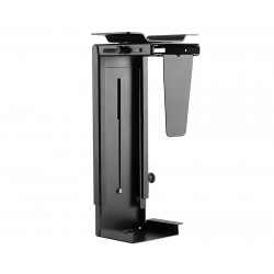 Regulierbare PC-Halterung zur Montage unter der Tischplatte – Vorderansicht