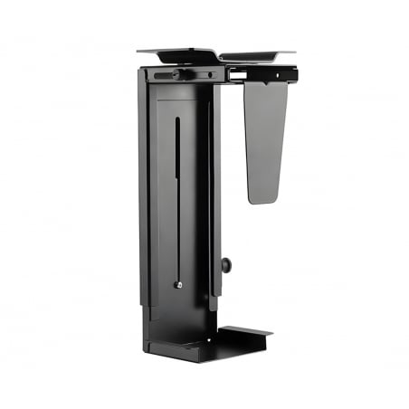 Regulierbare PC-Halterung zur Montage unter der Tischplatte – Vorderansicht