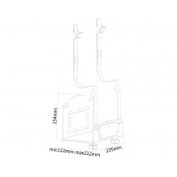Technische Zeichnung der Wandhalterung mit Maßangaben
