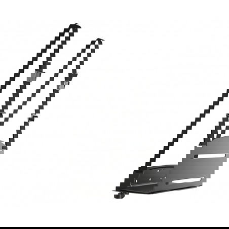 Zwei schwarze Befestigungsgurte für Wandhalterung