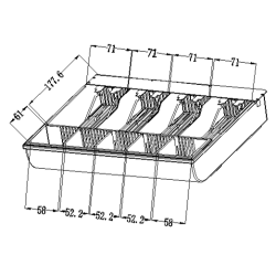 Tablett für Münzen und Banknoten mit Fächern HD-WS33