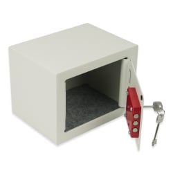 Kleiner Safe SecureBox-10 mit geöffnetem Innenraum und Schlüsseln
