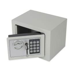 Safe SecureBox-20 mit PIN-Tastatur und Schlüsseln – Frontalansicht