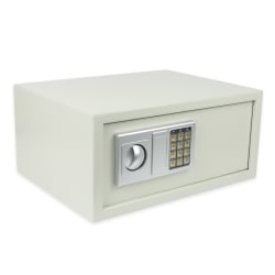 Aufklappbarer Stahlsafe SecureBox-40 – offen mit Schlüssel