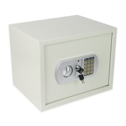 Möbeltresor SecureBox-50 mit Zahlencode und mechanischem Schlüssel auf schräger Ansicht