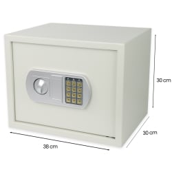 SecureBox-50 mit Maßangaben – ideal für Zuhause und Büro