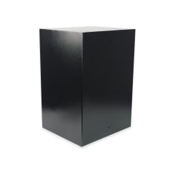 Rückansicht des SecureBox-60 – schwarzer pulverbeschichteter Tresor für Büro oder Zuhause