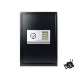 SecureBox-60 – sicherer schwarzer Tresor mit elektronischem Schloss in schräger Frontansicht