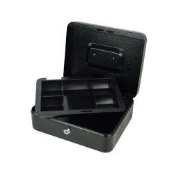 Kompakte Geldkassette HD-CB25-5A – Vorderansicht mit Schloss