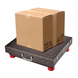 Plattformwaage wagPRO-W100 mit zwei Kartons zum Wiegen