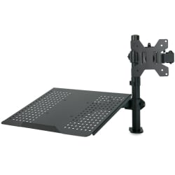 Seitliche Ansicht der Laptopablage mit Monitorarm SolidHand-LM01