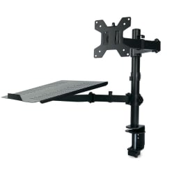 Monitorhalterung mit Laptopablage SolidHand-LM01 am Tisch montiert