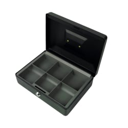 Geldkassette HD-CB25-6 mit geöffnetem Deckel und herausnehmbarem Münzeinsatz