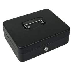 Schräge Ansicht der geschlossenen Geldkassette HD-CB25-8 mit stabilem Gehäuse