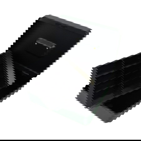 Geldkassette HD-CB25-8 geöffnet mit herausnehmbarem Einsatz und Schlüssel