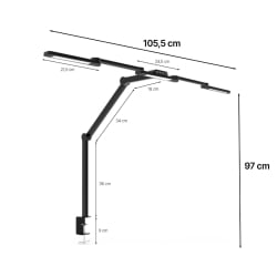 Beweglicher Arm der LumixDesk-02 mit einstellbarem Lichtwinkel – mit warm- und kaltweißem Licht