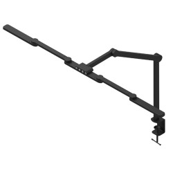 LED-Arbeitsplatzleuchte LumixDesk-02 mit breitem Leuchtarm – Seitenansicht