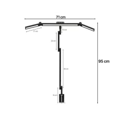 Verstellbare Schreibtischlampe LumixDesk-03 aus schwarzem Metall