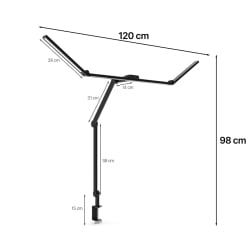Schreibtischlampe LumixDesk-13 mit farbiger Lichtdarstellung und Touch-Bedienfeld